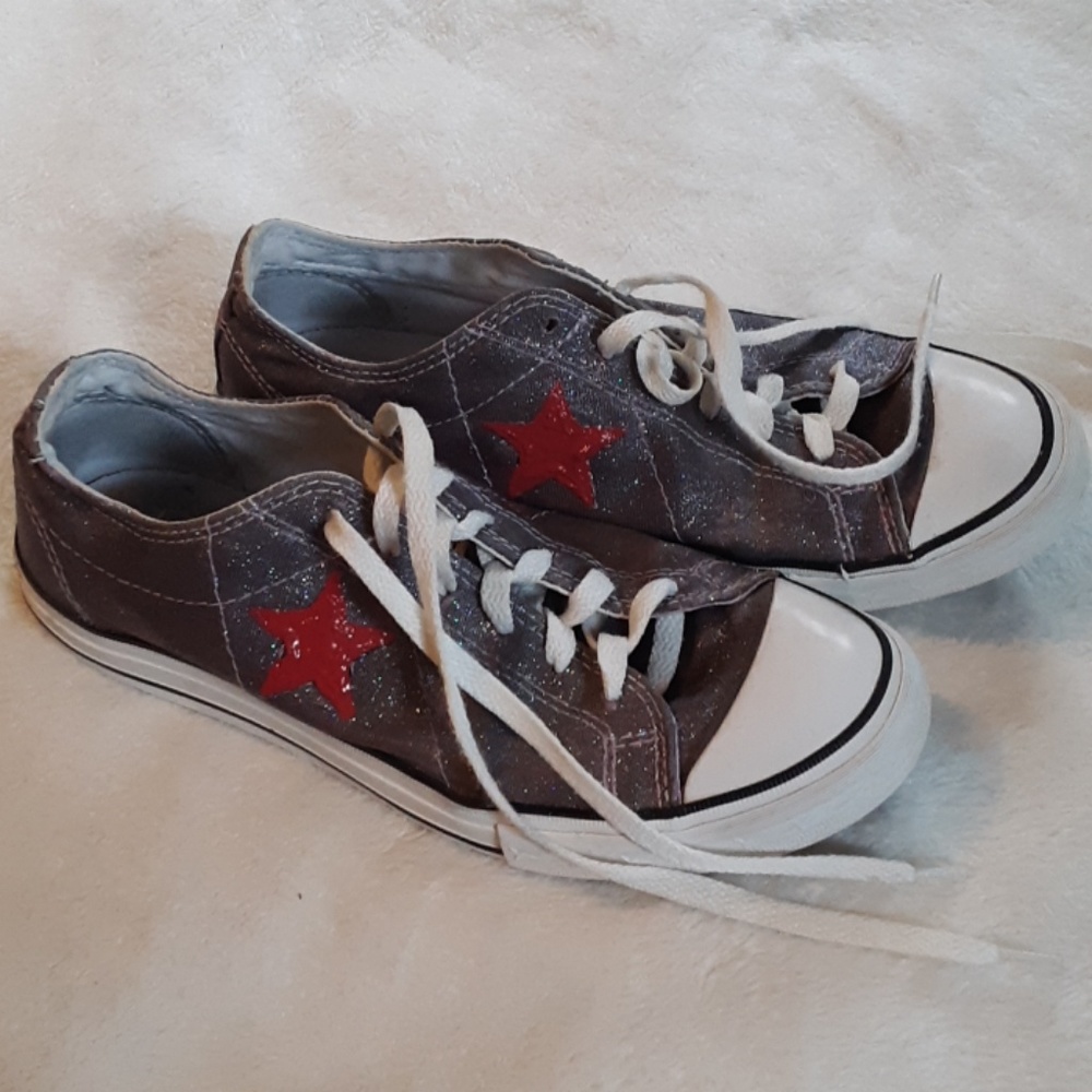 Converse one stars with glitter